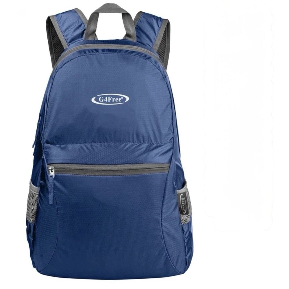 G4FREE Ultra Lightweight Foldable 20L Blue Water Resistant Backpack (B× 4)